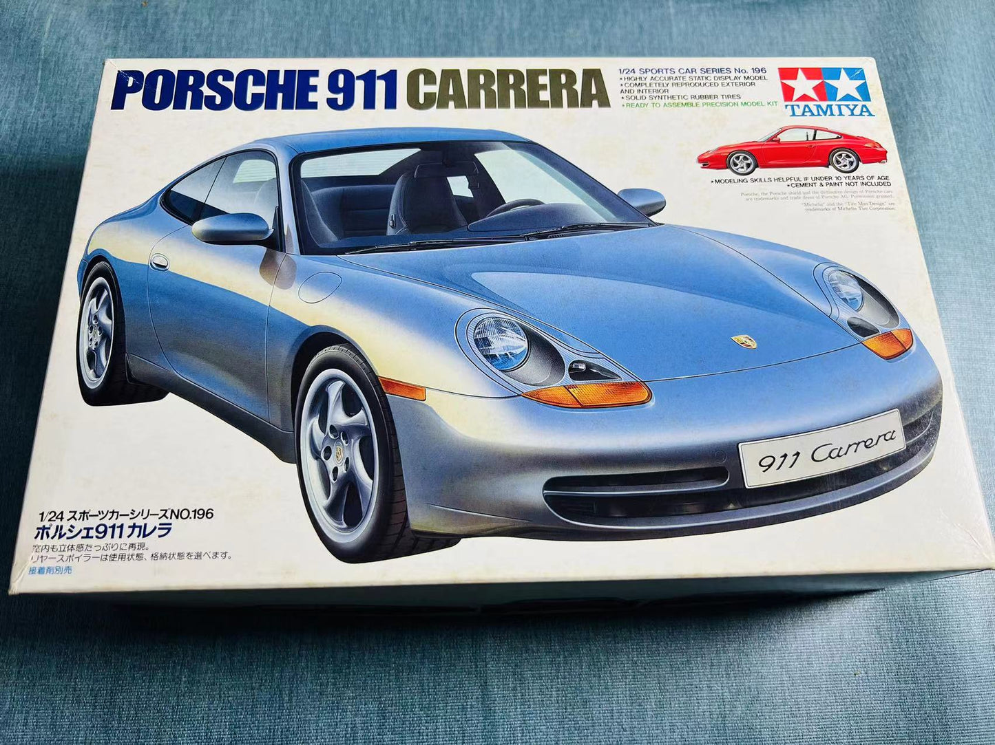 Original discontinued Tamiya 24196 vintage 1/24 scale unassembled plastic model kit Porsche 911 996 Carrera