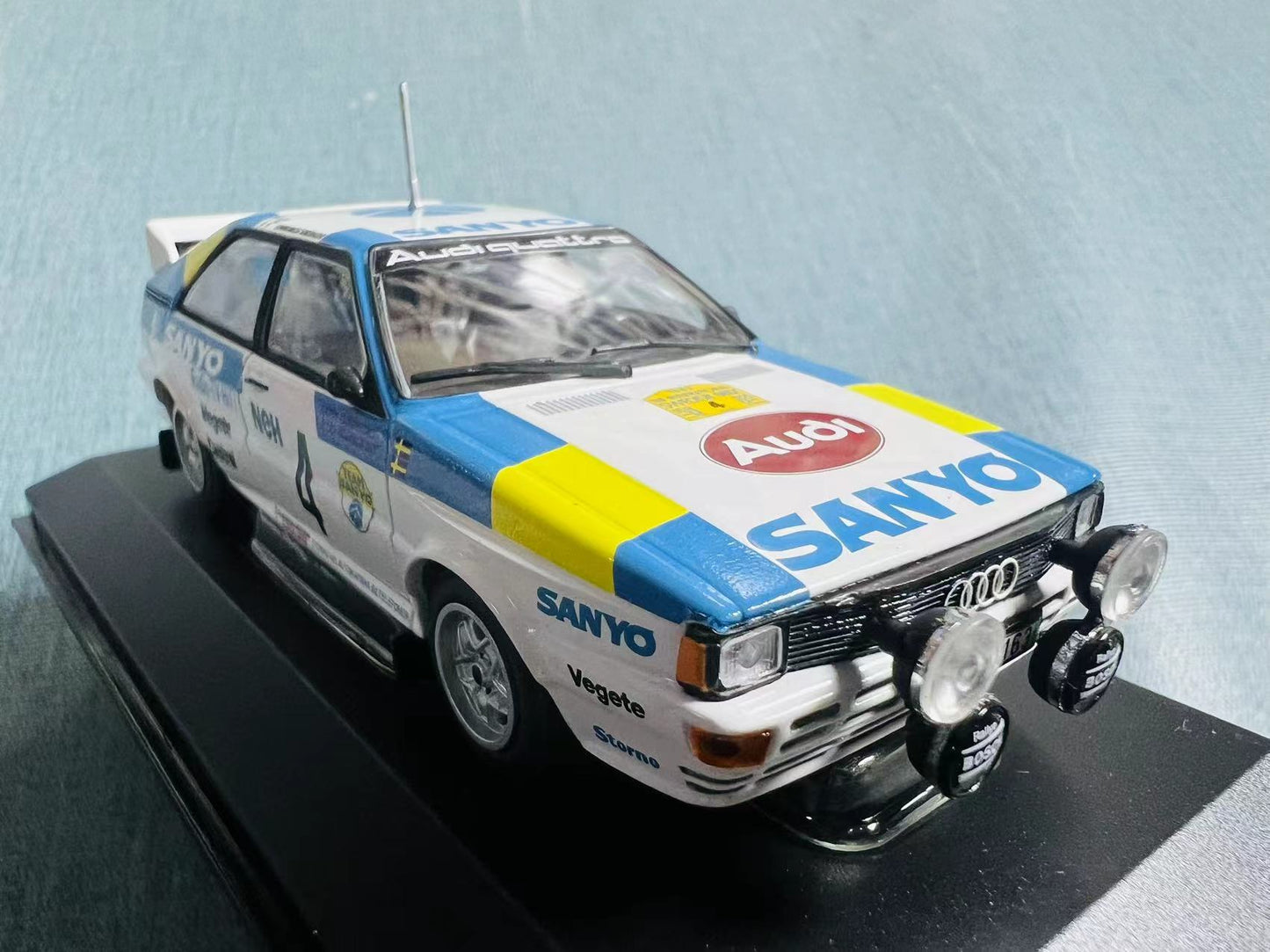 Rare Discontinued Minichamps vintage 1/43 scale Audi Quattro 1982 year Swedish Rally Winners WRC