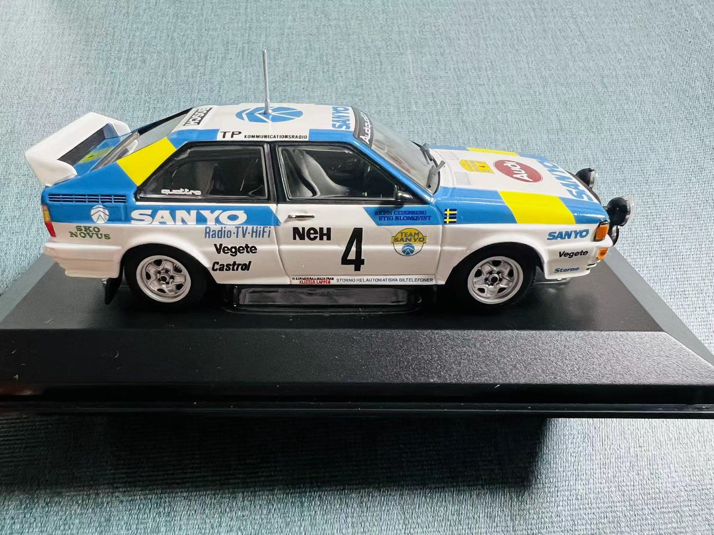 Rare Discontinued Minichamps vintage 1/43 scale Audi Quattro 1982 year Swedish Rally Winners WRC