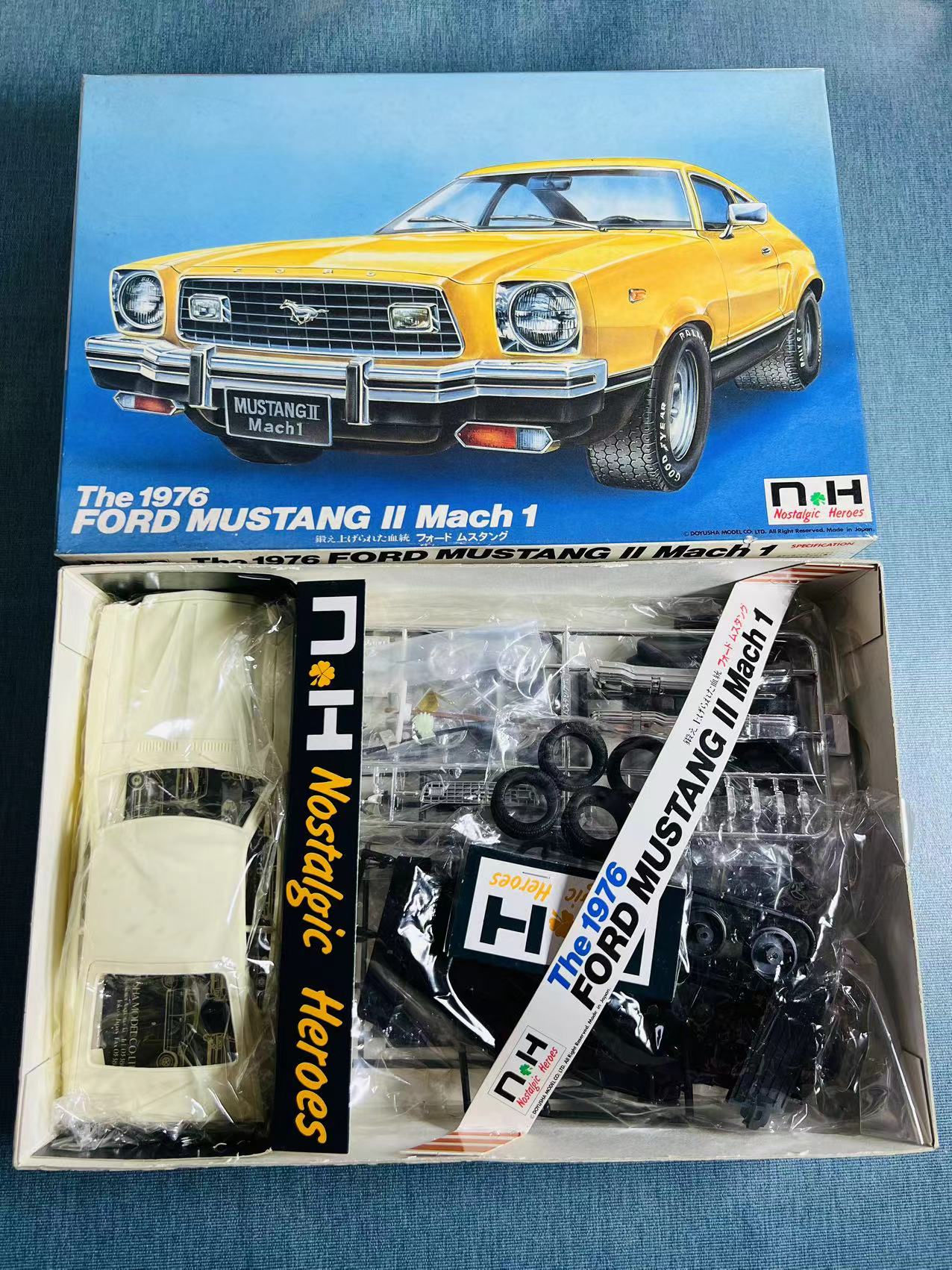 Rare discontinued original vintage 1/24 Ford Mustang II Mach 1 scale unassembled plastic model kit