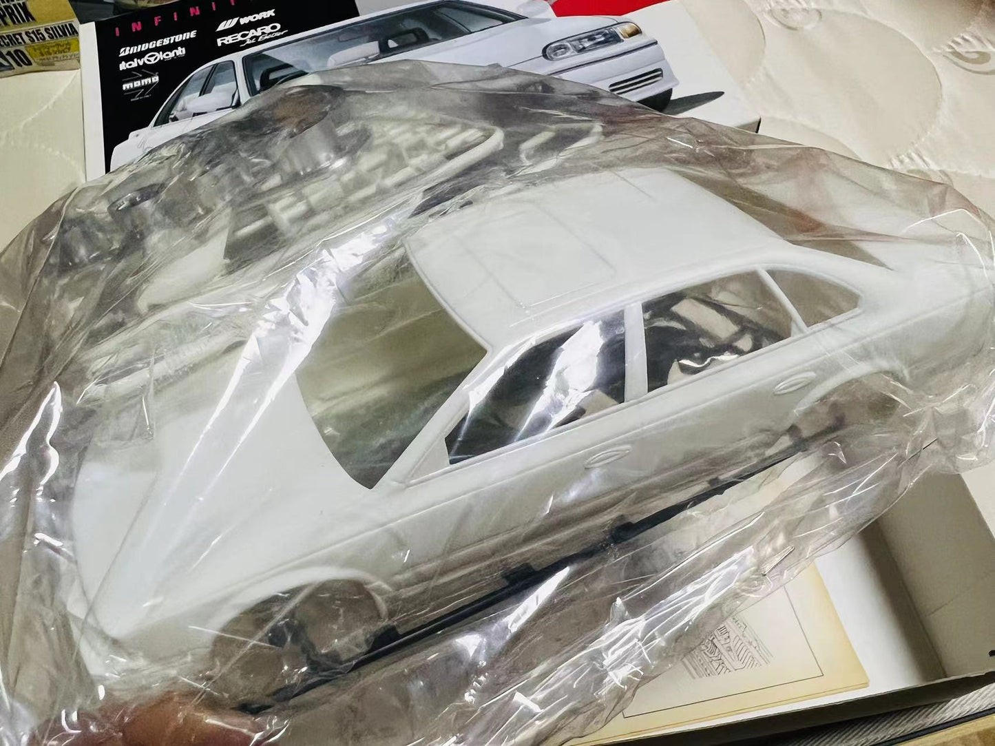 First Edition discontinued original vintage Aoshima 1/24 scale unassembled plastic model kit Infiniti Q45 1998 JDM VIP version